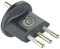 Electraline 70035 permanenter Adapter von Deutschen Stecker/Schuko/Italienische europäischen A 10 A, schwarz