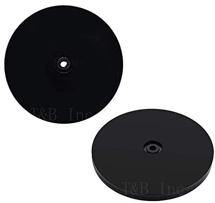 TamBee Lazy Susan Turntable Storage Organizer for Cupboard Spice Rack Kitchen Condiment Holder Rotating Swivel Stand Turntable Ball Bearings Stand (Black,10cm (2PCS))