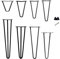 28 inch Hairpin Legs Bare Steel Unfinished - 3 Rod Design 10mm Heavy Duty DIY Metal Table Legs - Bench Legs - Furniture Legs - Mid Century Modern Style Set of 4 Easy to Install