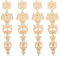 4pcs Wood Carved Appliques Retro Round Woodcarving Decal Unpainted Furniture Cabinet Wall Decor Crafts 28x6cm