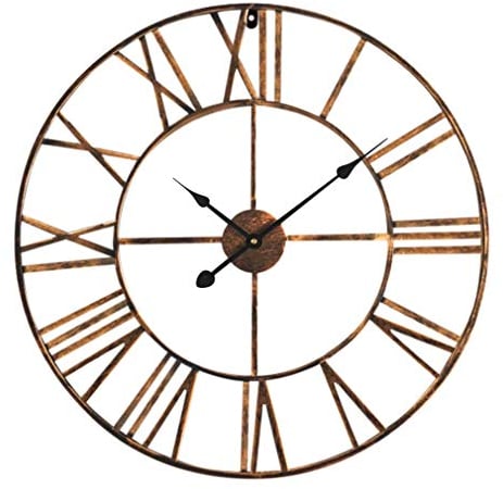 Casa Chic Wanduhr für Küche Wohnzimmer Badezimmer, Uhr Lautlos, Wanduhr Groß, Metall Uhren mit Quarz-Uhrwerk, Große Küchenuhren, Wand-Uhr Modern, Vintage Wanduhr ohne Tickgeräusche, Outdoor Uhr 60 cm