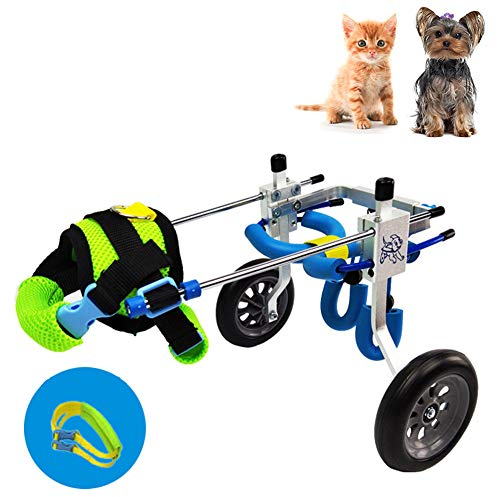 Cora Pet Hunderollstuhl für Hintere Füße Rollstuhl Gehhilfe Hundegehilfe Hunderollwagen, Rolli Hundewagen für Haustier, 2 Räder Wagen, Katze Hund Hase 1.5~16 KG, Leicht Einzustellen