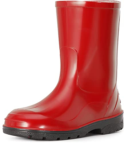Ladeheid Stivali Bambino e Bambina in Gomma PVC LA-939 (Rosso-2, 28 EU)