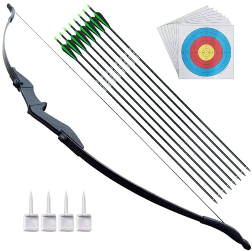 Bow and Arrow Set for Adult,30lbs 40lbs Archery Set for Beginners Recurve Bow Right and Left Handed Outdoor Bow Hunting Training Target(40LBS)