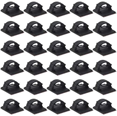 30Pzi Autoadesivo Clip Cavo Fermacavi Supporto Filo Cravatta Plastica Fascette Cordone Organizzatore Gestione Scrivania Morsetti per Cavi Elettricista Veicolo