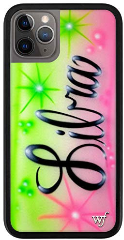 Wildflower Hüllen: Zodiac Airbrush Libra Hülle, kompatibel mit Apple iPhone 11 Pro, Rosa, Grün, Sternzeichen, trendig, schützender schwarzer Stoßfänger, 1,2 m Falltest-zertifiziert, kleines