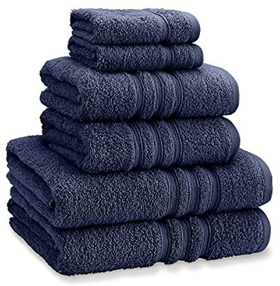 Catherine Lansfield Zero Twist 6 Piece Towel Bale Navy, one size
