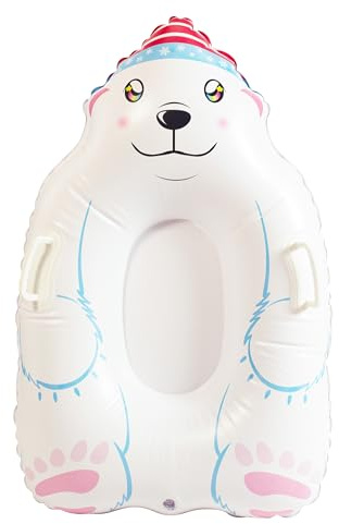 SNOWCANDY Animal Inflatable Snow Sled, Multiple Animal Styles (SnowCandy Polar Bear Snow Sled – 37 Inflatable Polar Bear)
