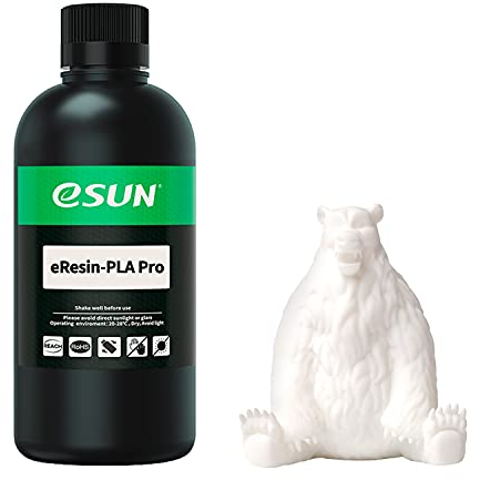 eSUN Plant-Based Pro 3D Drucker Rapid Harz, LCD UV 405nm Hochpräzises Harz auf PLA-Basis Photopolymer Harz für Monochrom Bildschirm 3D Drucker Flüssiges 3D Harz, 500g Weiß