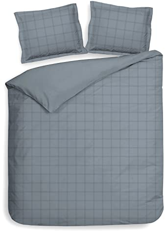 Heckett and Lane Bettwäsche Heckett And Lane 1 Bettwäsche 200x220cm mit 2 Kopfkissen 60x70cm 100% Baumwolle Mako-Satin Colonial Blue