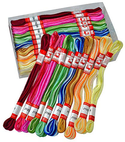 Schöne Stickgarne aus Baumwolle, je 8 m, verschiedene Knäuel für Kreuzstich, Perlen, Quilten, Handstickgarn, 50 Stück (je 10 x 5 Stück) (50)
