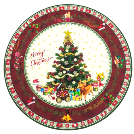 TIENDA EURASIA® Pack 4 Bajo Platos Decorativos de Navidad - Decoración Casa y Mesa - Adornos (63073 - Árbol de Navidad)