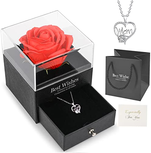 SUOHINAO Ewige Rose Geschenkbox,Rosen Geschenke für Mama Geburtstag Muttertagsgeschenk