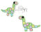 FIVE-D Kinder Ohrringe Kristall Dinosaurier Dino 925 Sterling Silber