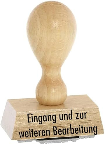Lagerstempel – Eingang und zur weiteren Bearbeitung von Kaufhaus2010 Buchenholzstempel – Lagertextstempel zur Kennzeichnung von Rechnungen und anderen Dokumenten 4 cm lang