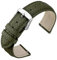 ANNEFIT Uhrenarmband 22mm Leder mit Edelstahl Silberne Schnalle, Schnellverschluss Armband mit Weich Gepolstert für Herren Damen (Grün)