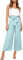FANCYINN Pantaloni a Coltura da Donna a 2 Pezzi Set v Canotte Canotta con Canotte Larghe con Pantaloni Sacchetti di Carta a Vita Alta con Pantaloni Blu Luminosi e Top Bianca XS