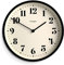NEWGATE® Number Four Theatre Wanduhr | Moderne runde Uhr | 30cm | Schwarz | Dekorative Zahlen | Ideal für Küche, Wohnzimmer oder Büro