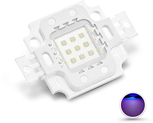 CHANZON Hochleistungs LED Chip 10W Lila Ultraviolett (UV 370 nm/900 mA/DC 9 V - 11 V/10 Watt) SMD COB Light Emitter Components Diode 10 W Ultra Violet Bulb Lamp Beads DIY Lighting