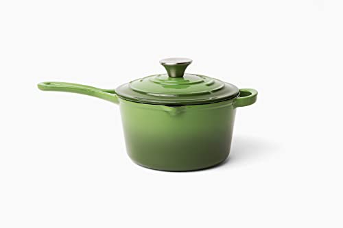 Larder & Vine Enameled Cast Iron Classic Saucepan | 2.2 qt. (Okra)