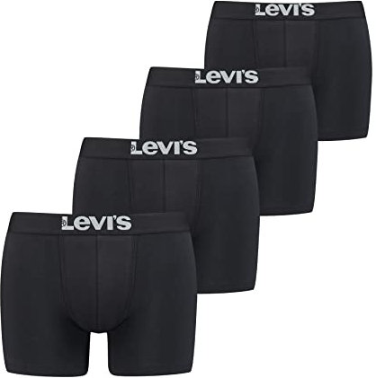 LEVIS Men's Solid Basic Boxer Brief Boxer Briefs, Black,