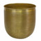 Blumentopf Pflanzengefäß Barcelona XL 41x43 cm in Antik-Gold Look rund Aluminium Hammerschlag handgefertigt Übertopf Boho Pflanzkübel Designer Blumen-Kübel ABK201