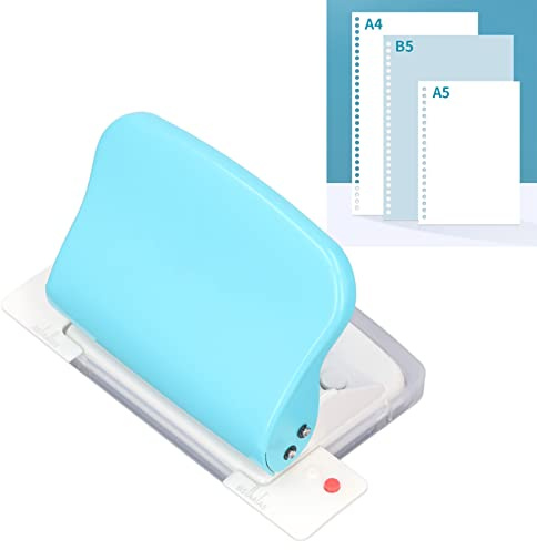 10-Loch-Stanzer für Ordner, 10-Blatt-Stanzkapazität, Locher für Papier, Tragbarer Handlocher für A4, B5, A5, A7, A6, Notizbücher, Scrapbooking Usw