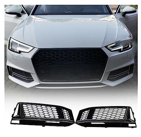 Gjsgjy Auto-Nebelscheinwerfer-Abdeckung Untere Grillabdeckung Nebelscheinwerfer-Frontstoßstangenlampe Für A&UDI S4 / A4 B9 S-LINE 2016 2017 2018 Auto-Nebelscheinwerferabdeckung