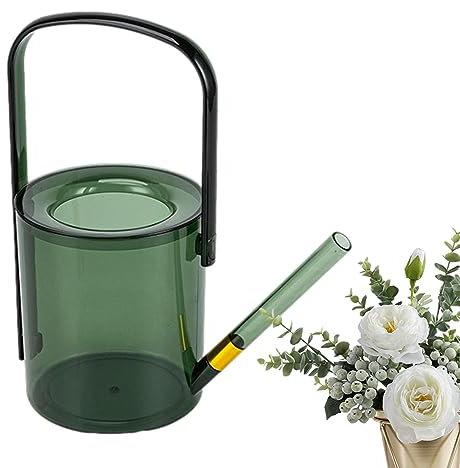 Regadera de flores | Lata transparente de 1000 ml para regar, accesorios portátiles de césped para sala de estar, jardín, parque, balcón, sala de estudio, pasillo Tongfeng