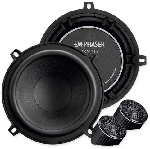 EMPHASER ECP-G5 – 13 cm 2-Wege Komponentensystem, 80 W Auto Lautsprecher | Klangstarkes 5 Zoll Soundsystem für PKWs & Wohnmobile, für Armaturenbrett, Türen & Heck, mit 25 mm Gewebehochtöner, 1 Paar