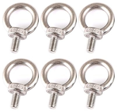 6 Stück Ringschraube M10, Edelstahl Augenschraube, Ösenschraube, Ringschrauben für Befestigen Sie hängende Ornamente, Blumentöpfe, Schaukelständer usw