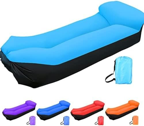Erwachsene Luftsofa Kinder, Luftliege Outdoor Wasserdichtes Aufblasbares Sofa, Camping Sessel Aufblasbar Strandsack Luft Airlounge Klappbare Gartenliegen, Blau