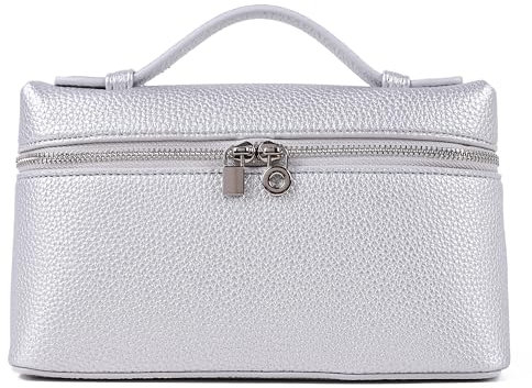 Rejolly Umhängetasche für Damen, kleine Tasche mit Tragegriff oben, Designer-Umhängetasche, ruhig, luxuriös, Leder, trendige Geldbörse, silber