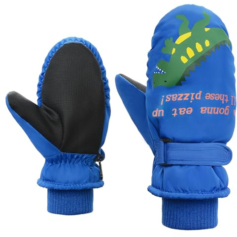 PONCEAU Kinderhandschuhe Skihandschuhe Fäustlinge Handschuhe Winddichte wasserdichte Reithandschuhe Warme Winterhandschuhe für Jungen und Mädchen von 2 bis 10 Jahre