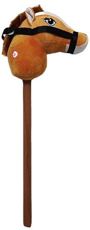 Steckenpferd mit Soundeffekten, lustige Wieher- und Galoppgeräusche, Steckenpferd, Reitspielzeug, Steckenpferd auf einem für Kinder, Light Brown C