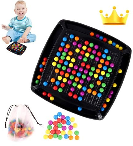 Intellektuelles Schachbrett Doppelduell, 120 Stück Rainbow Ball Gesellschaftsspiele, Regenbogenball Schachbrett Strategiespiele, Tabletop Familienspiele Partyspiele für Erwachsene Kinder