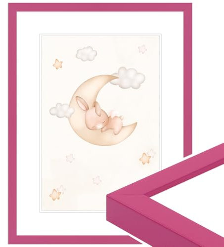 WANDStyle Bilderrahmen für Kinderzeichnungen, Pink Kinderbilderrahmen 20x25 cm, Bilderrahmen Kinder, Wechselbilderrahmen 25x20 cm, Kinderzeichnungen aufbewahren, Rahmen - Made in Germany H950