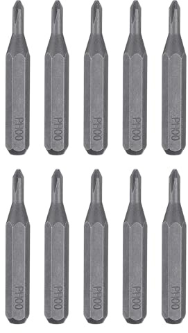 QUARKZMAN 10 Stück PH00 Phillips Schraubendreher Bit Set, Bitsatz 4mm Sechskantschaft 28mm/1,1 Zoll Länge Magnetisch Kreuzkopf Hex Bits S2 Stahl Werkzeugset Elektroschrauber Akkuschrauber