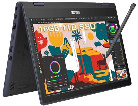 ASUS Chromebook Plus Flip CX5, 16 FHD+ 2 in 1 Touchscreen Laptop, Intel 6-Core i3-1215U (> i5-1135G7), 8 GB di RAM, 256 GB SSD, Google AI per studenti, casa, azienda, blocco numeri, webcam privacy