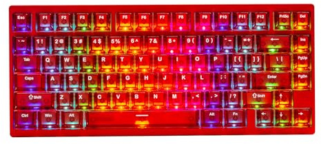 IROK MG75MAX Kabelgebundene Magnetschalter-Tastatur mit 81 Tasten, 256 kHz Einzeltasten-Scanrate, PCB-Nano-Beschichtung, wasserdicht, Hall-Effekt, 8 kHz/ARGB/CNC-Aluminium-Gaming-Tastatur (rot)