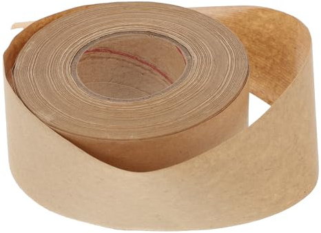 HOMSFOU Cinta Adhesiva de Papel Kraft Engomada al Agua Resistente la Abrasión y Aceite para Embalaje y Sellado de Cajas Cinta de Embalaje Práctica y Fácil de