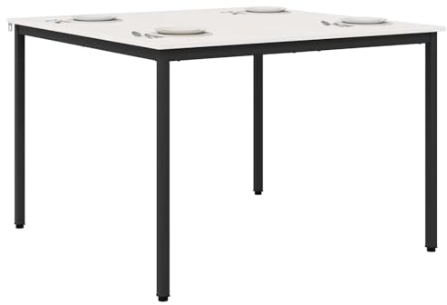 vidaXL Esstisch Weiß 110 x 110 x 75 cm Massives Kiefernholz