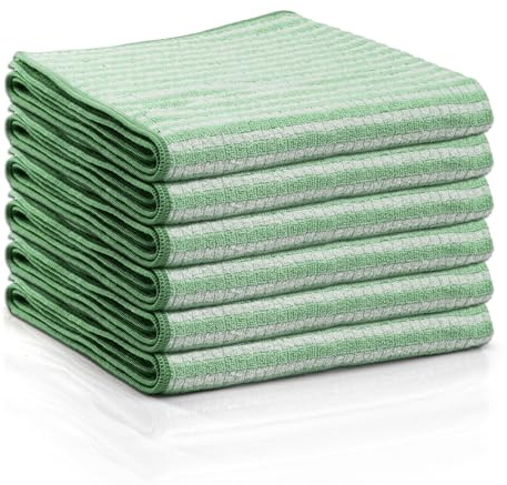 Das blaue Wunder Extra Premium Geschirrtuch Set 40x60 | Reinigungstuch zum Putzen und Trocknen (6, Pastell-grün)