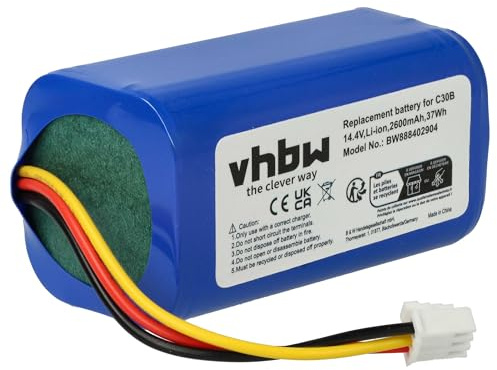 vhbw Akku kompatibel mit Beko VRR 50414 VW Staubsauger (2600 mAh, 14,4 V, Li-Ion)