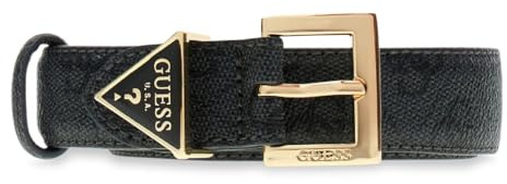 GUESS Gürtel Noelle Adjustable Belt H25 W105 Coal Logo dunkelgrau kürzbar