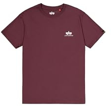 Alpha Industries Basic T Small Logo T-Shirt for Men Deep Maroon