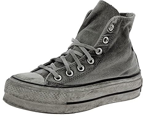 CONVERSE Chuck Taylor All Star Hi Lift Canvas LTD, Sneaker Mujer, Gray/Gray/White, 39 EU
