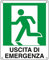 CARTELLO ALLUMINIO 25x31cm 'USCITA DI EMERGENZA A SX' CARTELLI SEGNALATORI