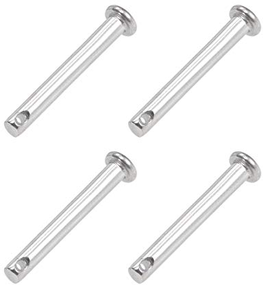 sourcing map 4pcs Einzelnloch Gabelbolzen 4mm X 30mm flacher Kopf 304 Edelstahl Link Scharnierstift