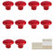 MayGreeny 10 Pcs Cupboard Handles Round Ceramic Kitchen Door Handles Small Vintage Drawer Knobs Cupboard Dresser Wardrobe Bathroom Cabinet Furniture Door Knobs Pull Handles 32mm 4 Sizes Screws, Red